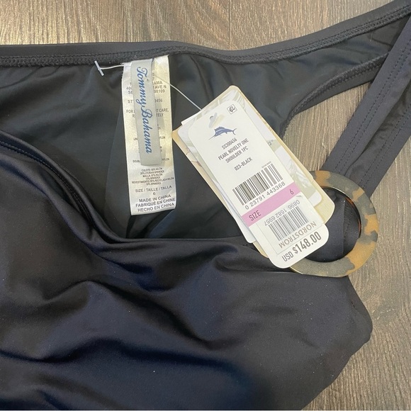 Tommy Bahama Pearl Novelty One Shoulder One Piece Swimsuit Size 6 New - Picture 4 of 8